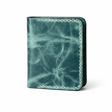 Mens Genuine Cowhide Leather Wallet with Keychain, Front Pocket Slim Design Minimalist Credit Card Holder