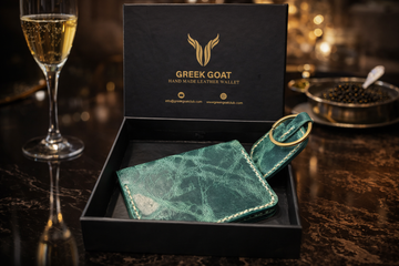 Mens Genuine Cowhide Leather Wallet with Keychain, Front Pocket Slim Design Minimalist Credit Card Holder