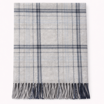 Grey-Blue windowpane Muffler For Men & Women