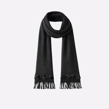 Black Alpine Fur-Trim Muffler for Women