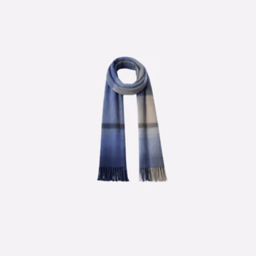 Steel Blue Gray Plaid Muffler Men & Women