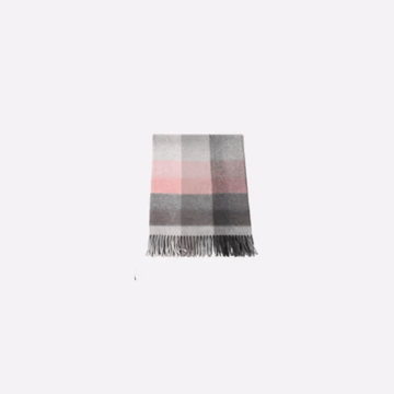 Grey Pink Block Check Muffler For Men & Women