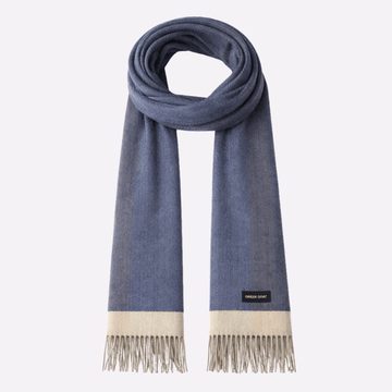 Dusty Blue Solid Fringed Muffler For Men & Women