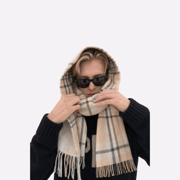 Camel Beige Classic Check Muffler For Men & Women
