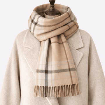 Camel Beige Classic Check Muffler For Men & Women