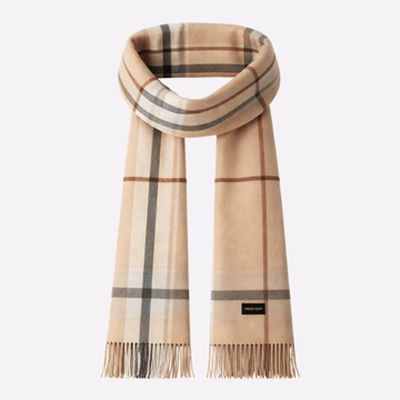Camel Beige Classic Check Muffler For Men & Women
