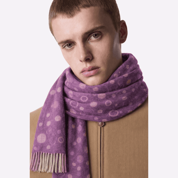 Lavender Polka Dot Muffler For Men & Women, Winter Neck Scarf Soft Scarf