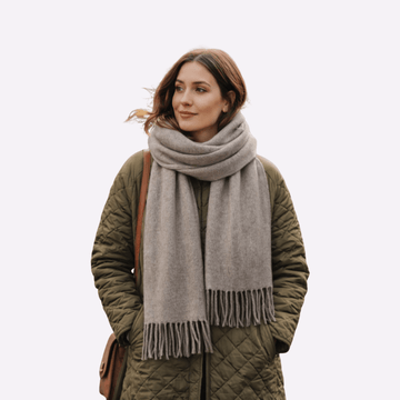 Mushroom Grey Cashmere Muffler Men & Women