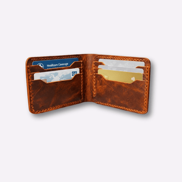 Handmade Brown Leather Bifold Wallet | Slim Leather Wallet for Mens | Anniversary & Christmas Gift for Him