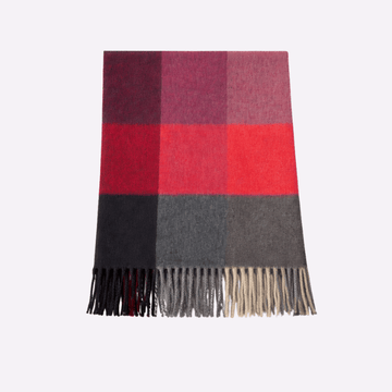 Red Black Color-Block Muffler For Men & Women