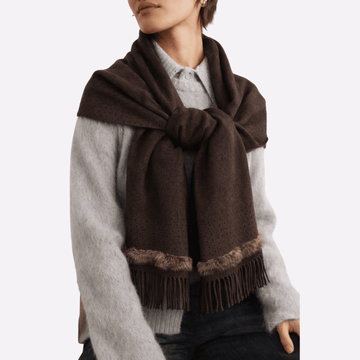 Everest Premium Fur-Trim Muffler for Women