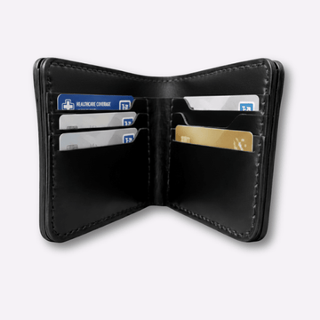 Handmade Genuine Leather Wallet, Mens Bifold Wallet, Groomsmen Wallet Black Anniversary & Valentines Gift