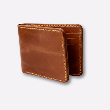 Handmade Genuine Cowhide Leather Wallet, Mens Bifold Wallet