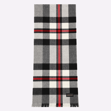 Gray Red Plaid Muffler For Men & Women