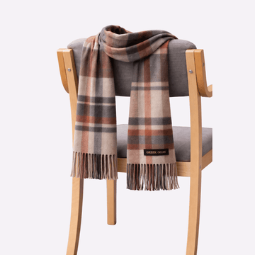 Rust Charcoal Plaid Muffler For Men & Women