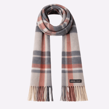 Rust Charcoal Plaid Muffler For Men & Women