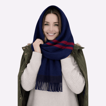 Midnight Navy Plaid Muffler For Men & Women