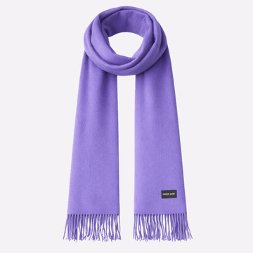 Lavender Solid Fringed Muffler For Men & Women