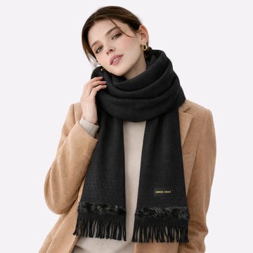 Black Cashmere Scarf for Men & Women