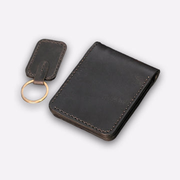 Black Leather Bifold Wallet – Handmade Classic