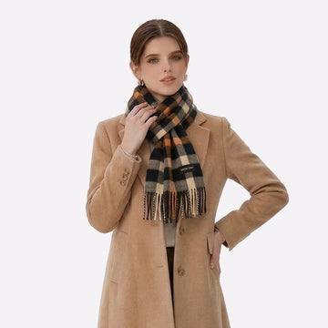 check cashmere scarf