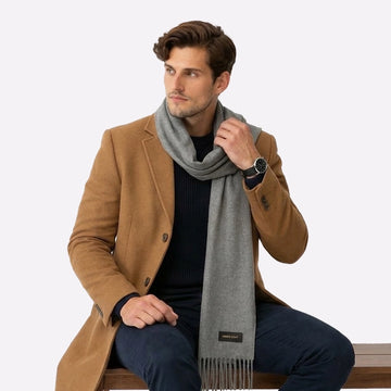 Taupe Grey Cashmere Scarf for Men & Women