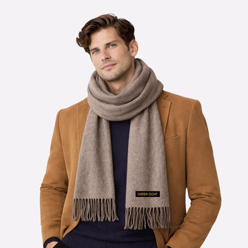 Soft Grey Wool Scarf Winter Wrap for Men & Women