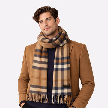 Camel Cashmere Scarf for Men & Women