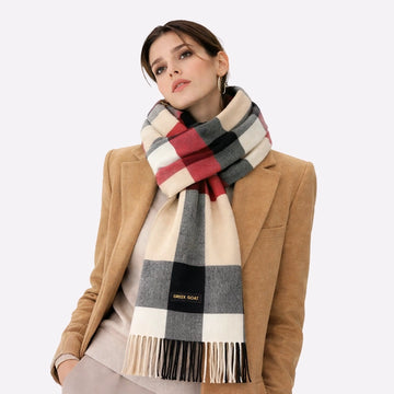 Cream Cashmere Scarf for Men & Women
