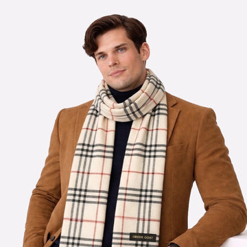 Ivory Beige Cashmere Scarf for Men & Women
