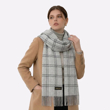 Light Grey Lightweight Cashmere Scarf for Men & Women
