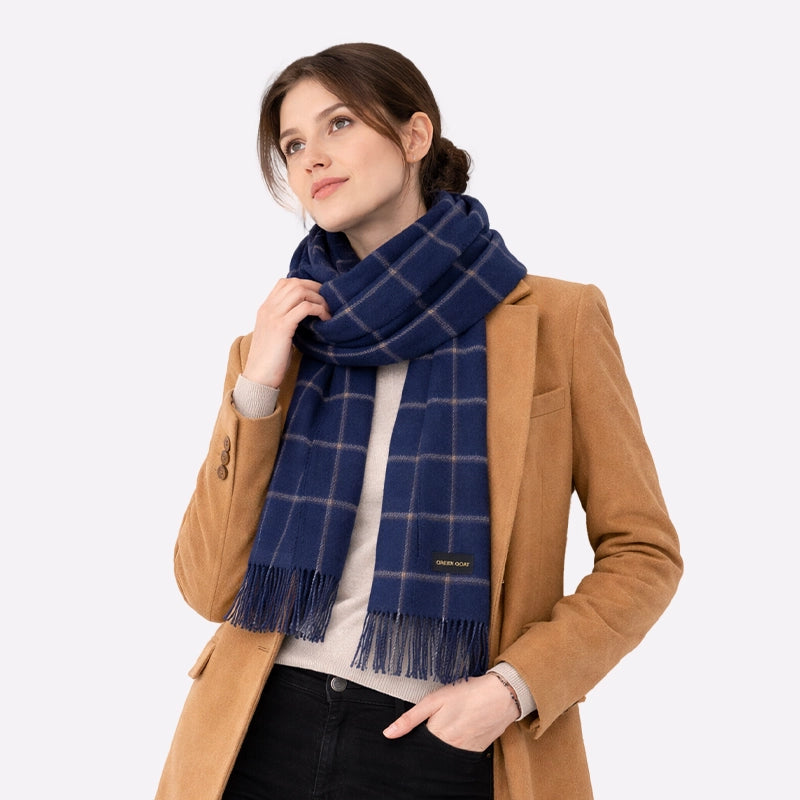 【CTHY】WINDOWPANE CHECK CASHMERE STOLE Windowpane 100% Cashmere Scarf – The Andover Shop