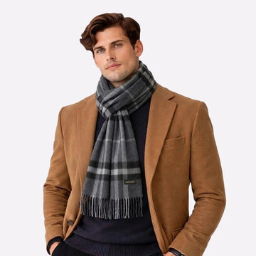 Dark Grey Cashmere Scarf for Men & Women