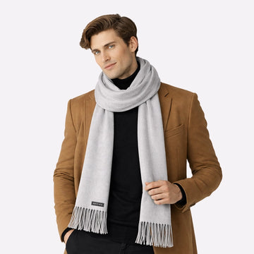 minimal neutral wool scarf
