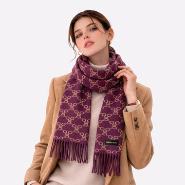 modern fringe cashmere winter scarf
