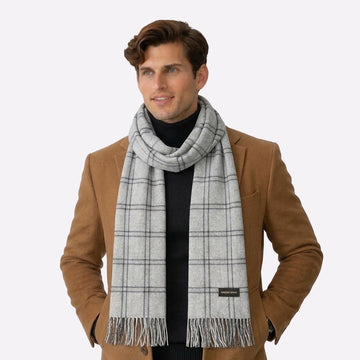 Light Grey Lightweight Cashmere Scarf for Men & Women