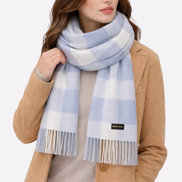 Cashmere Plaid Winter Scarf for Men & Women