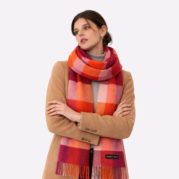 orange cashmere scarf oversized

