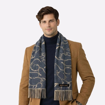 Patterned Cashmere Scarf for Men & Women