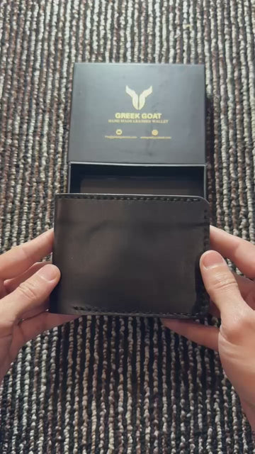 Handmade Genuine Leather Wallet, Mens Bifold Wallet, Groomsmen Wallet Black Anniversary & Valentines Gift