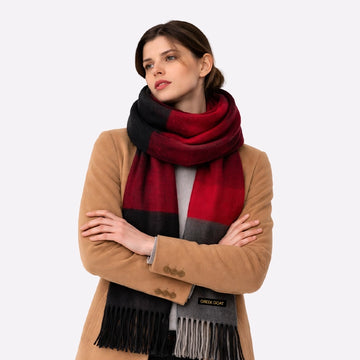 red black cashmere scarf