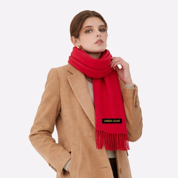 Soft Red Wool Scarf Small Winter Style for Men & Women