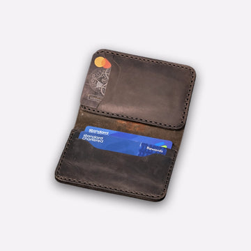 Handmade Leather Bifold Wallet – Slim Black Classic Design