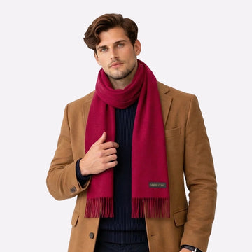 Elegant Burgundy Wool Scarf Winter Fashion Style