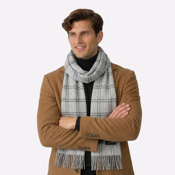 windowpane luxury cashmere wrap
