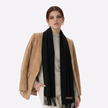 Classic Black Wool Scarf Warm Layering Style
